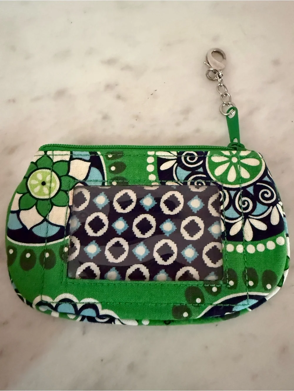 Vera Bradley Keychain Coin Purse / ID holder CUPCAKE Retired Vintage 💚 NWOT